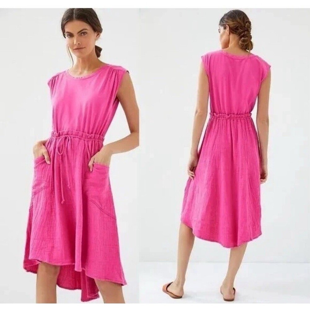 Daily‎ PRACTICE Anthropologie NEW Everyday Tee Dress XS Raspberry Rose Hot Pink